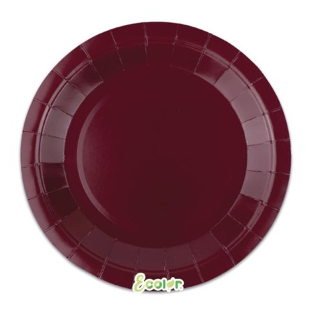 Piatto di Carta 18cm Ecolor Borgogna, Bordeaux 25pz Bordeaux "Burgundy"