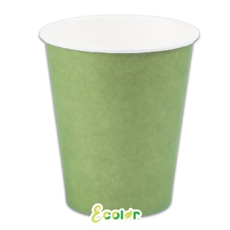Bicchiere di Carta 250ml Ecolor Verde Oliva 25pz Verde Oliva "Green Olive"