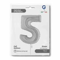 Palloncino in Foil 40" Numero 5 Argento "Silver" Numeri 40" Argento "Silver"