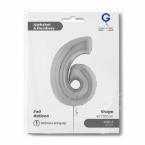 Palloncino in Foil 40" Numero 6 Argento "Silver" Numeri 40" Argento "Silver"