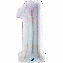 Grabo Palloncino Numero 7 Superloon – 102 Cm, Colore Argento, Riempibile Con Elio O Aria, Per Feste E Compleanni