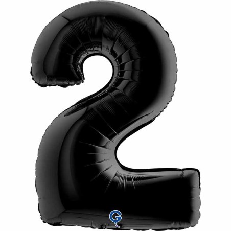 Palloncino in Foil 40" Numero 2 Nero "Black" Numeri 40" Nero "Black"