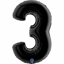 Palloncino in Foil 40" Numero 3 Nero "Black" Numeri 40" Nero "Black"