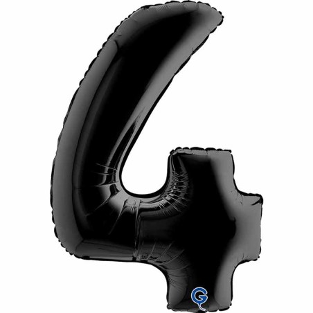 Palloncino in Foil 40" Numero 4 Nero "Black" Numeri 40" Nero "Black"