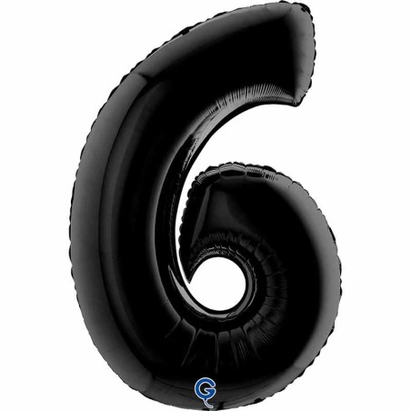 Palloncino in Foil 40" Numero 6 Nero "Black" Numeri 40" Nero "Black"