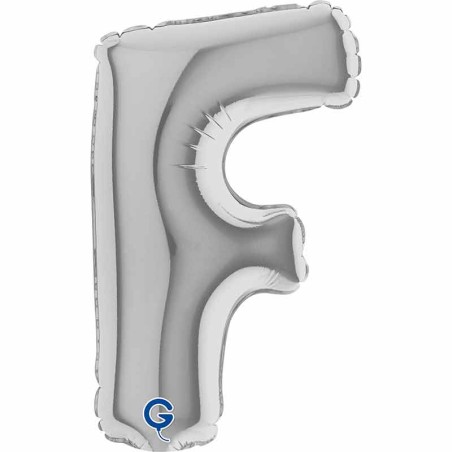 Palloncino in Foil 7" Lettera "F" Argento Lettere Piccole 7"