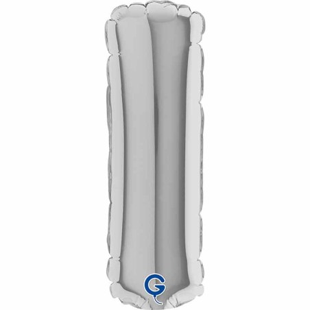 Palloncino in Foil 7" Lettera "I" Argento Lettere Piccole 7"