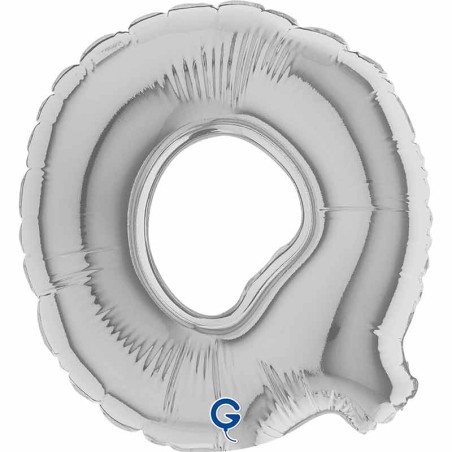 Palloncino in Foil 7" Lettera "Q" Argento Lettere Piccole 7"