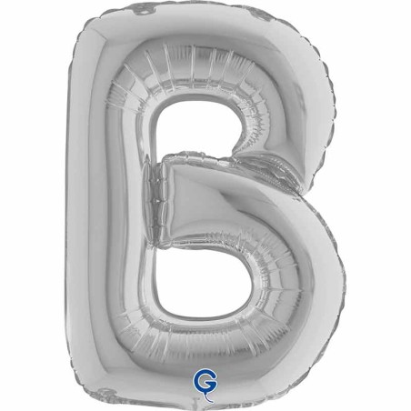 Palloncino in Foil 14" Lettera B Argento "Silver" Lettere 14" Argento "Silver"