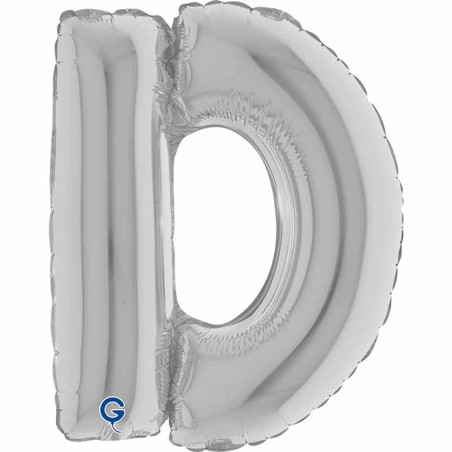 Palloncino in Foil 14" Lettera D Argento "Silver" Lettere 14" Argento "Silver"