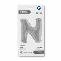 Palloncino in Foil 14" Lettera N Argento "Silver" Lettere 14" Argento "Silver"