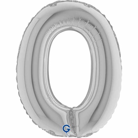 Palloncino in Foil 14" Lettera O Argento "Silver" Lettere 14" Argento "Silver"