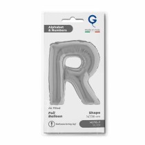 Palloncino in Foil 14" Lettera R Argento "Silver" Lettere 14" Argento "Silver"