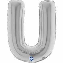 Palloncino in Foil 14" Lettera U Argento "Silver" Lettere 14" Argento "Silver"