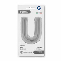 Palloncino in Foil 14" Lettera U Argento "Silver" Lettere 14" Argento "Silver"