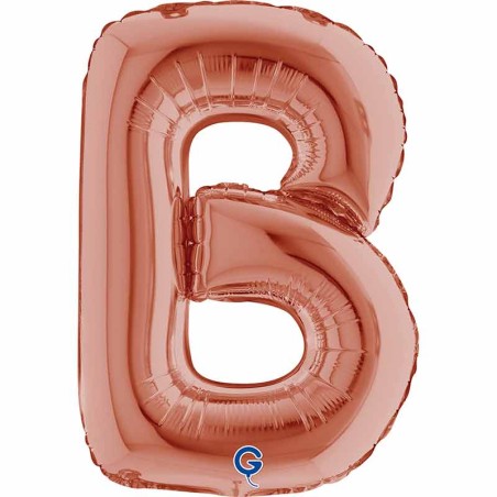 Palloncino in Foil 14" Lettera "B" Rose Gold Lettere 14" Rose Gold