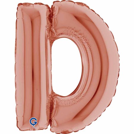 Palloncino in Foil 14" Lettera "D" Rose Gold Lettere 14" Rose Gold