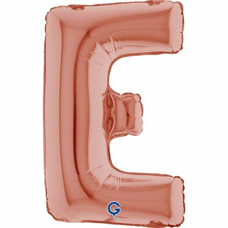 Palloncino in Foil 14" Lettera "E" Rose Gold Lettere 14" Rose Gold