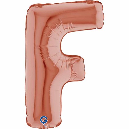 Palloncino in Foil 14" Lettera "F" Rose Gold Lettere 14" Rose Gold