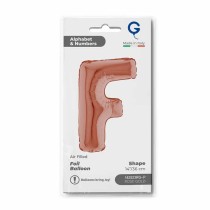 Palloncino in Foil 14" Lettera "F" Rose Gold Lettere 14" Rose Gold