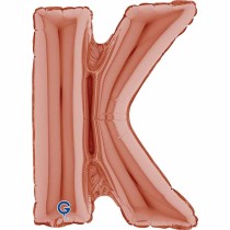 Palloncino in Foil 14" Lettera "K" Rose Gold Lettere 14" Rose Gold
