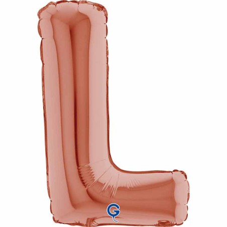 Palloncino in Foil 14" Lettera "L" Rose Gold Lettere 14" Rose Gold