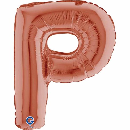 Palloncino in Foil 14" Lettera "P" Rose Gold Lettere 14" Rose Gold