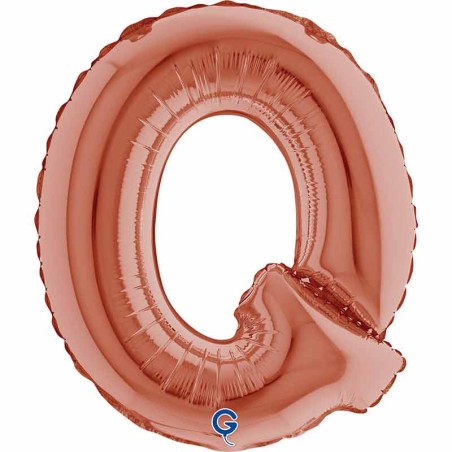 Palloncino in Foil 14" Lettera "Q" Rose Gold Lettere 14" Rose Gold