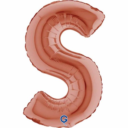 Palloncino in Foil 14" Lettera "S" Rose Gold Lettere 14" Rose Gold