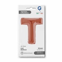 Palloncino in Foil 14" Lettera "T" Rose Gold Lettere 14" Rose Gold