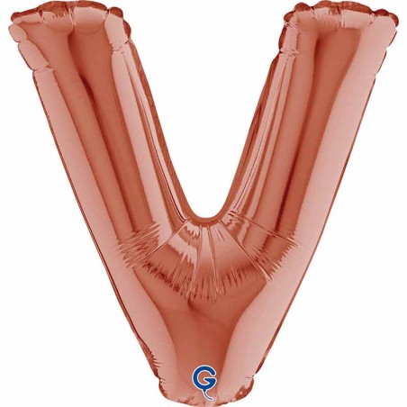 Palloncino in Foil 14" Lettera "V" Rose Gold Lettere 14" Rose Gold