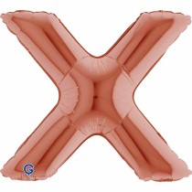 Palloncino in Foil 14" Lettera "X" Rose Gold Lettere 14" Rose Gold