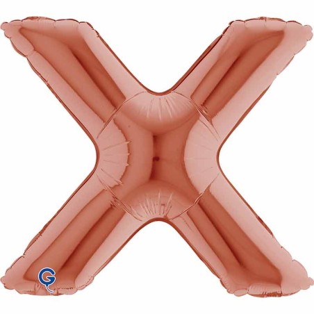 Palloncino in Foil 14" Lettera "X" Rose Gold Lettere 14" Rose Gold