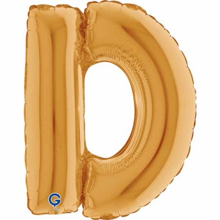 Palloncino in Foil 14" Lettera D Oro "Gold" Lettere 14" Oro "Gold"