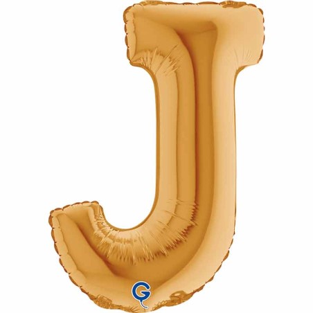 Palloncino in Foil 14" Lettera J Oro "Gold" Lettere 14" Oro "Gold"
