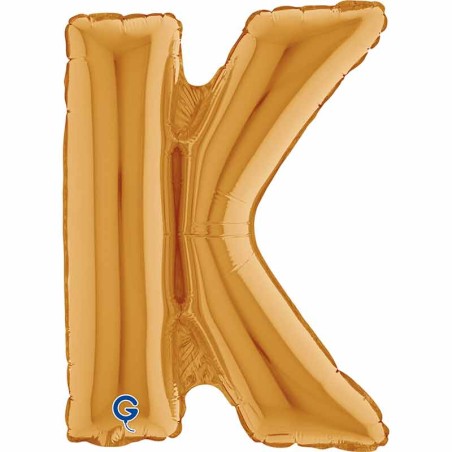 Palloncino in Foil 14" Lettera K Oro "Gold" Lettere 14" Oro "Gold"