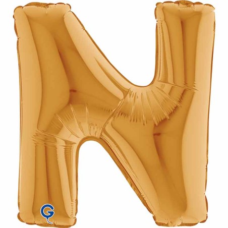 Palloncino in Foil 14" Lettera N Oro "Gold" Lettere 14" Oro "Gold"