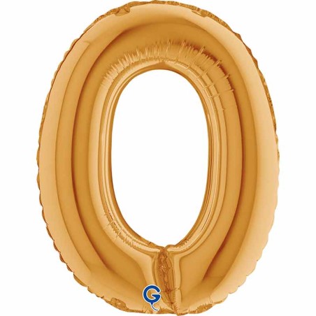 Palloncino in Foil 14" Lettera O Oro "Gold" Lettere 14" Oro "Gold"