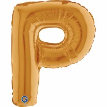 Palloncino in Foil 14" Lettera P Oro "Gold" Lettere 14" Oro "Gold"