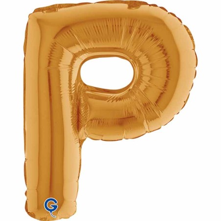 Palloncino in Foil 14" Lettera P Oro "Gold" Lettere 14" Oro "Gold"
