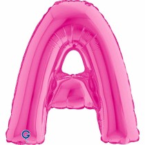 Palloncino in Foil 14" Lettera A Fucsia "Hot Pink" Lettere 14" Fucsia "Hot Pink"