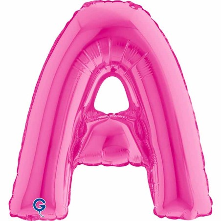 Palloncino in Foil 14" Lettera A Fucsia "Hot Pink" Lettere 14" Fucsia "Hot Pink"