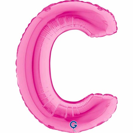 Palloncino in Foil 14" Lettera C Fucsia "Hot Pink" Lettere 14" Fucsia "Hot Pink"