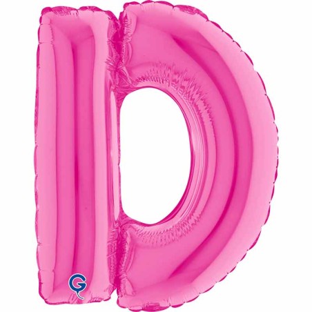 Palloncino in Foil 14" Lettera D Fucsia "Hot Pink" Lettere 14" Fucsia "Hot Pink"