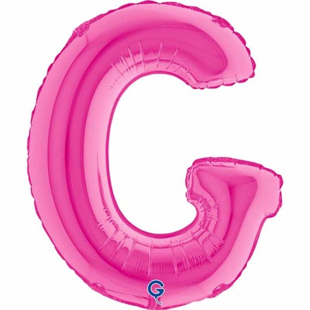 Palloncino in Foil 14" Lettera G Fucsia "Hot Pink" Lettere 14" Fucsia "Hot Pink"