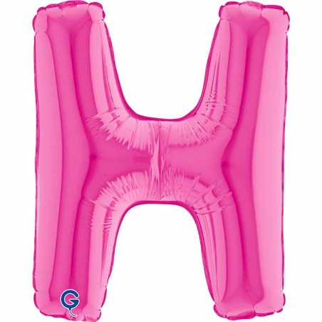 Palloncino in Foil 14" Lettera H Fucsia "Hot Pink" Lettere 14" Fucsia "Hot Pink"