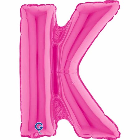 Palloncino in Foil 14" Lettera K Fucsia "Hot Pink" Lettere 14" Fucsia "Hot Pink"