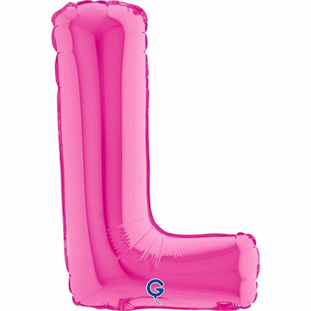 Palloncino in Foil 14" Lettera L Fucsia "Hot Pink" Lettere 14" Fucsia "Hot Pink"