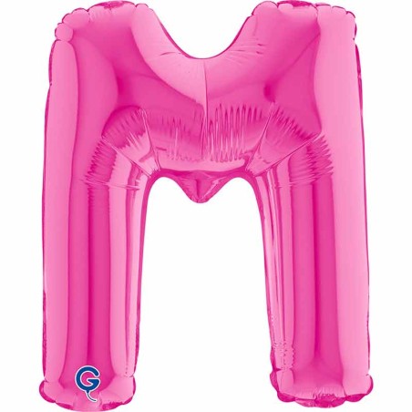 Palloncino in Foil 14" Lettera M Fucsia "Hot Pink" Lettere 14" Fucsia "Hot Pink"