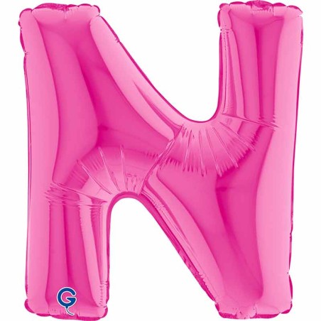 Palloncino in Foil 14" Lettera N Fucsia "Hot Pink" Lettere 14" Fucsia "Hot Pink"
